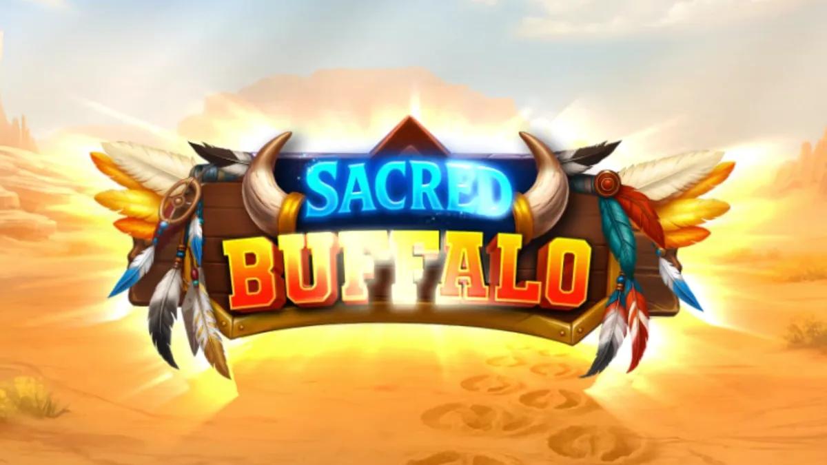 Tampilan visual slot Sacred Buffalo dengan latar belakang padang rumput Barat yang megah.